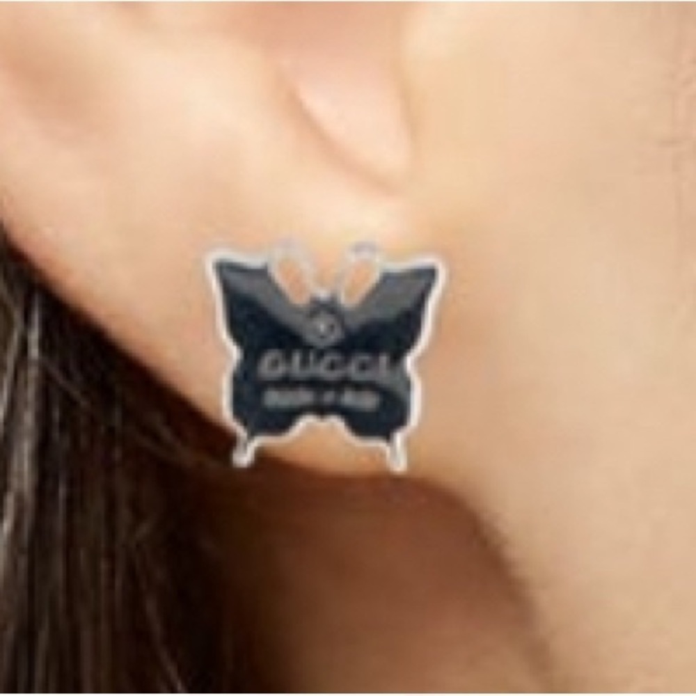 Gucci 925 silver butterfly earrings 100% authentic